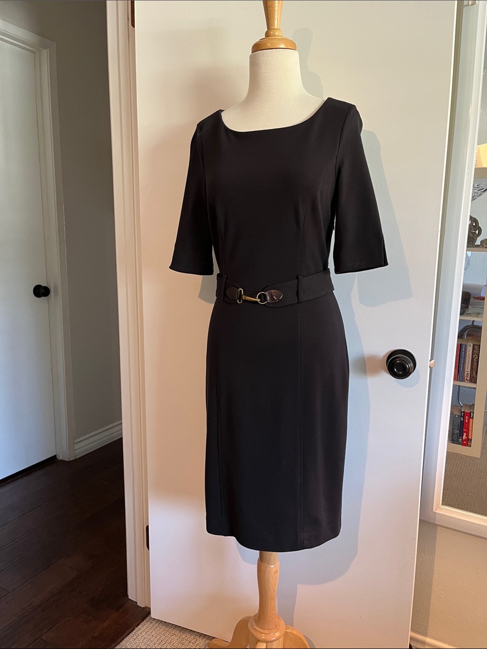Banana Republic Black Belted Sheath Dress